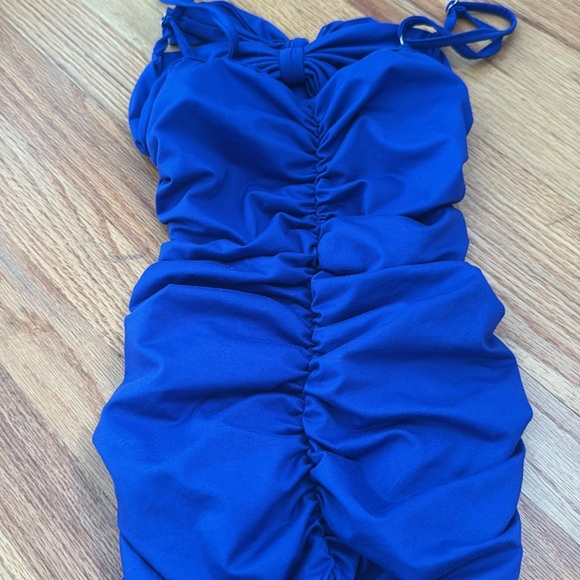 Blue Ruched Dress - Picture 3 of 3